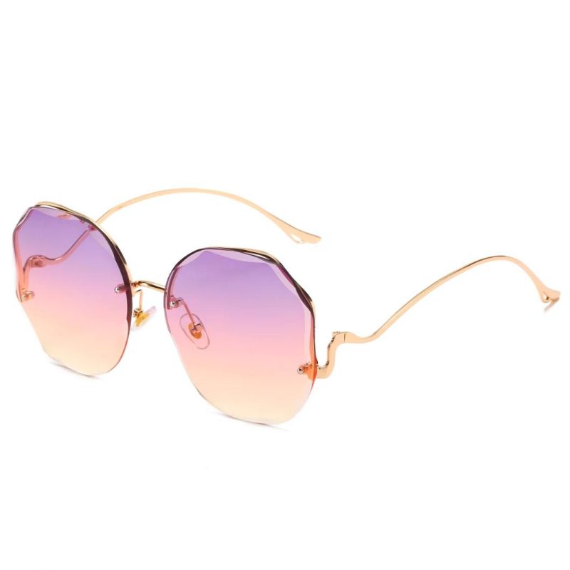 2020 Ready Made Round Rimless Trendy Women Fashion Sunglasses