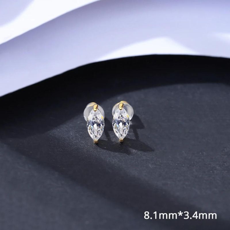 Fashion Gemstone Stud 925 Silver Earrings