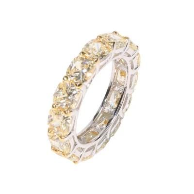 925 Silver Fashion Yellow Color CZ Luxury Band Ring