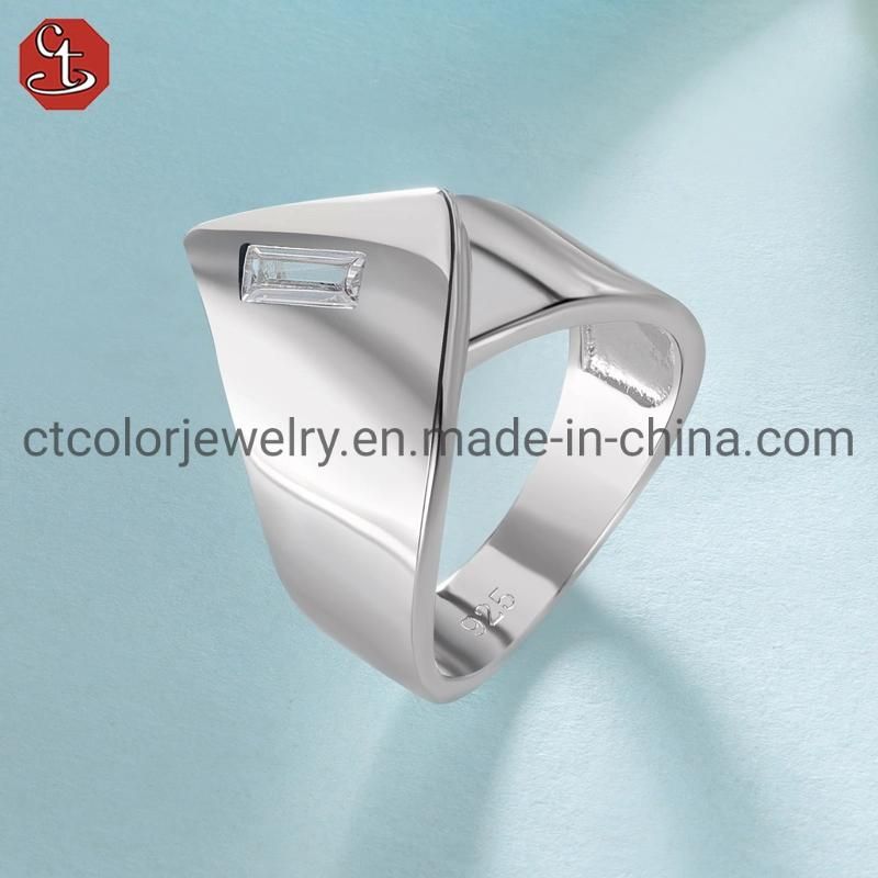 Wholesale Fashion Jewellery 925 Silver and Brass Adjustable Ring Fashion Jewelry