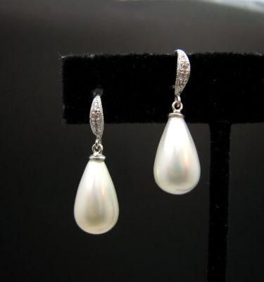 Wedding Pearl Earring Jewelry Set, Bridal Pearl Earring Set, Wedding Pearl Jewelry