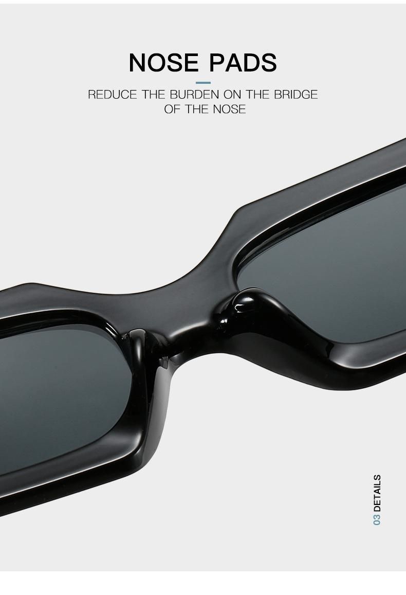 New Glasses Square Retro Sunglasses Notch Design Jelly Color European and American Style Cross-Border Sunglasses