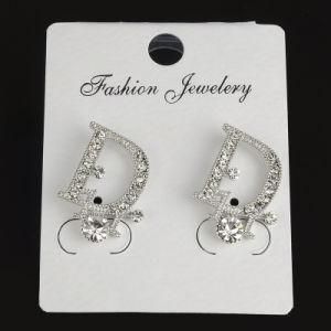 Silvertone Sparkle Initial Fashion Stud Earrings