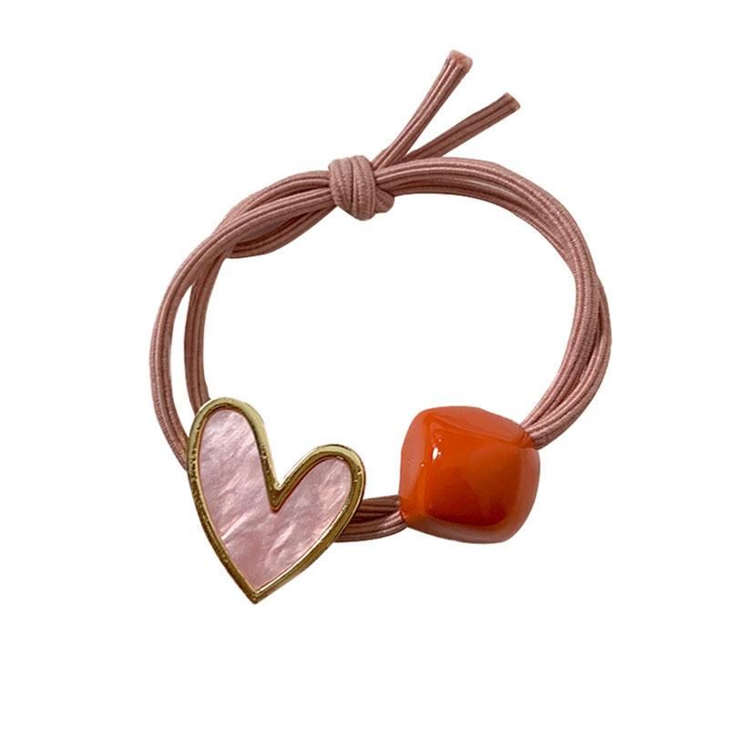 Fashion Hair Accessories Colourful Heart Leather Ribbon Hair Rope