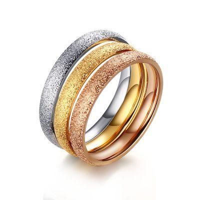 Bulk Sale Fashion Sandblasting Designs Stainless Steel Rings for Men&prime; S Vogue Jewelry