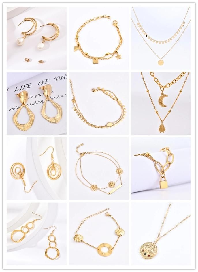 Fashion Layering Stainless Steel Gold Plated Necklace Mix Wearing Necklace Women Jewelry