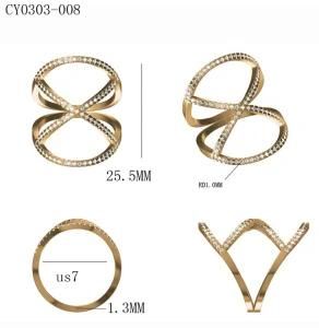 Thin Pave Fashion Rings in 925 Silver Jewelry with 18k Gold Plated in Jewelry Rings Wholesale