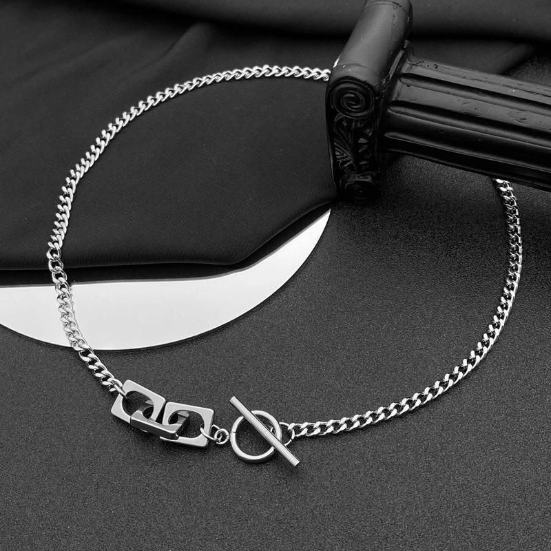 Manufacturer Custom Steel Jewelry High Quality Waterproof Simple Necklace Stainless Steel Ot Buckle Necklace Collarbone Chain Fashion Jewelry for Men Unisex