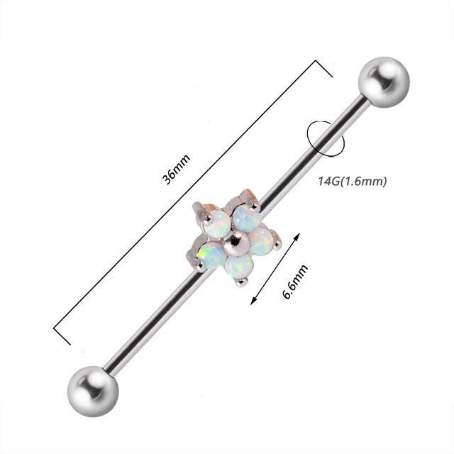 Titanium Industrial Barbelss Moon&Flower Series Body Piercing jewelry, Sold as Piece