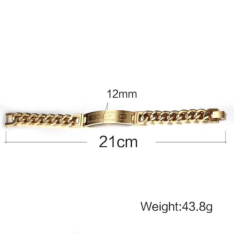 New! ! 2017 Premium Gold Stainless Steel Jewelry Jesus Cross Bracelet