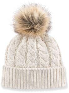 Ball Top Knitted Hat White Custom POM POM Beanie Hat