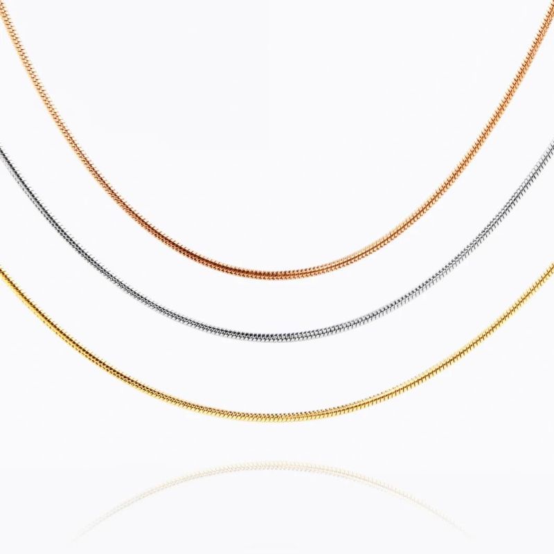 Fashion Eco-Friendly Stainless Steel Alloy Round Snake Bracelet Women Jewellery Chain Jewelry Anklet Necklace for Fancy Accessories Design