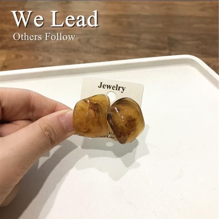 Fashion Colorful Resin Geometric Earrings Jewelry