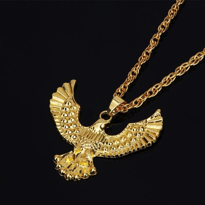 Fashion Hiphop 18K Gold Plated Eagle Wings Spread Boutique Necklace