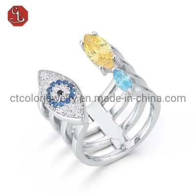 Costume jewelry ring Opening Evil Eye 925 silver Ring