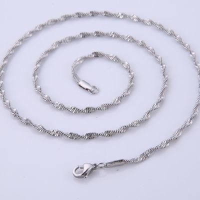 Hiphop Stainless Steel Jewelry Design Twisted Push Chain Necklace Anklet Fashion
