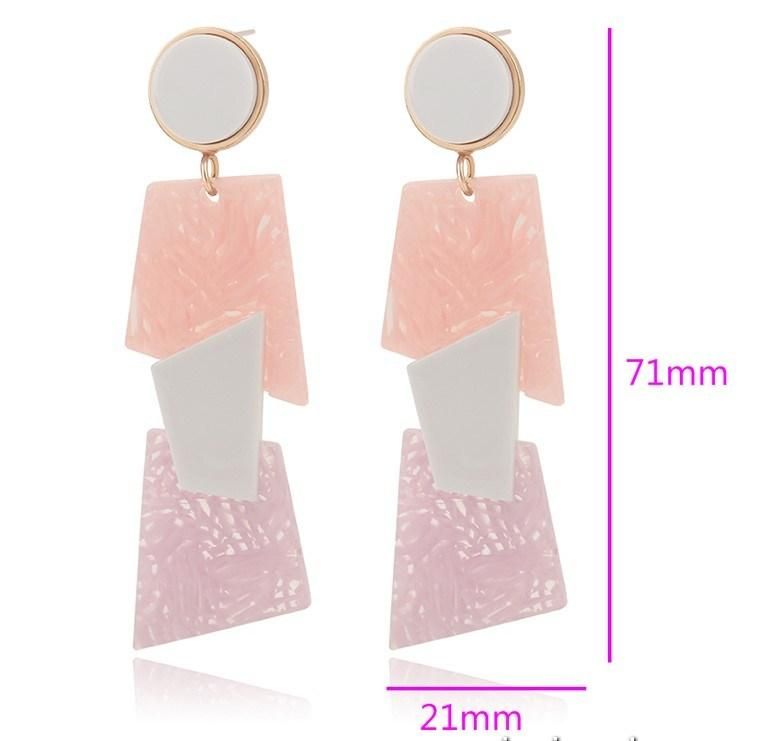Fashion Jewelry 2019 New Design 18K Gold Color Popular Style Drop Acrylic Earrings