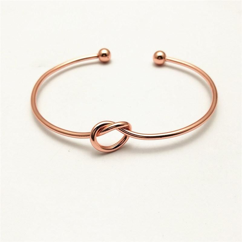 Fashion Jewelry Open Love Knot Bangle Rose Gold Bracelet
