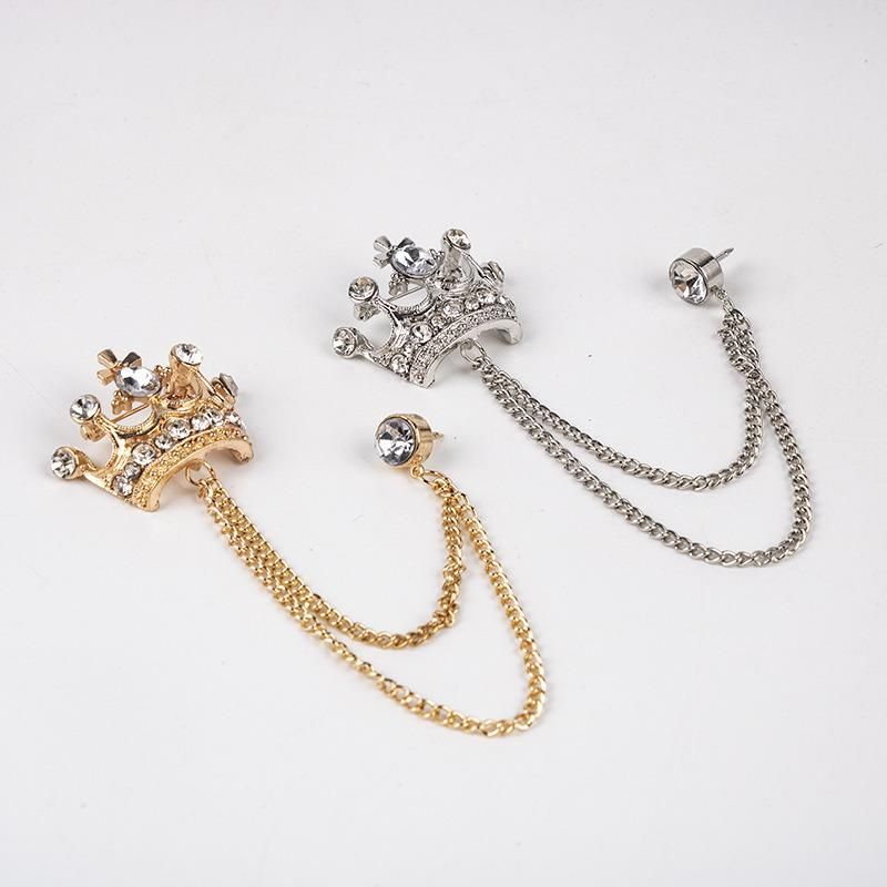 Latest Design Best Quality British Wings Men′s Chain Pin Brooch Suit Accessories Brooch