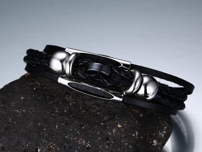 Interlock Fashion Bracelet Leather Men Bracelet