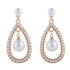 Custom Baroque Jewelry Earrings Freshwater Pearl Alloy Earrings for Women