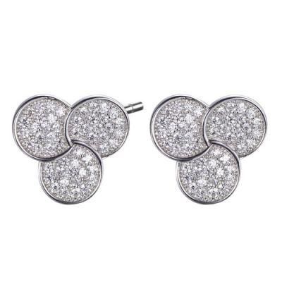 925 Sterling Silver Rhodium Circle Stud Earring