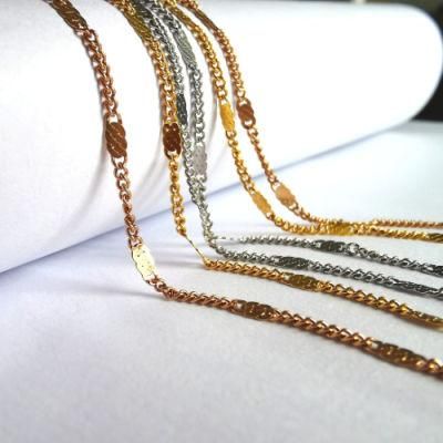 Stainless Steel Necklace Curb Chain Embossed for Jewelry Design