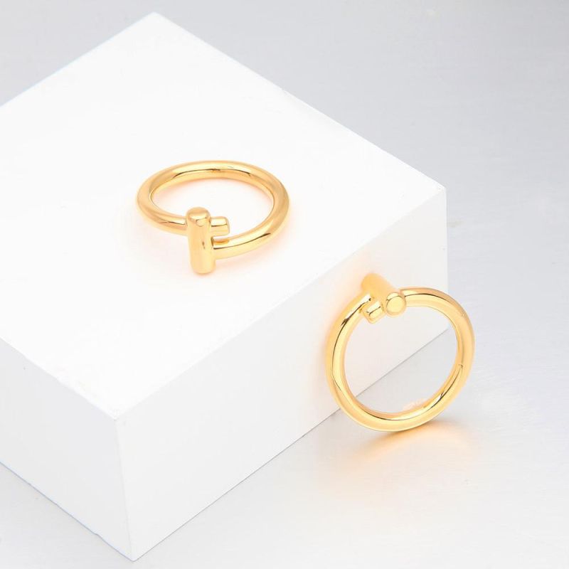 Wholesale Brass Adjustable Luxury Pearl Rings Jewelry Women Solid Gold Opening Ring