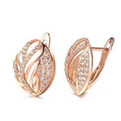 Copper Plated True Gold Micro Inlaid Zirconia Earring