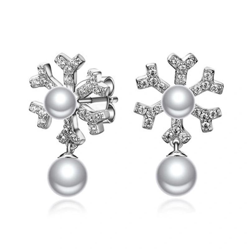 Factory Wholesale 925 Silver Pearl Earring for Gilrs