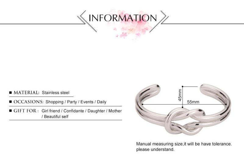 Fashion Stainless Steel Knot Bracelet for Men and Women