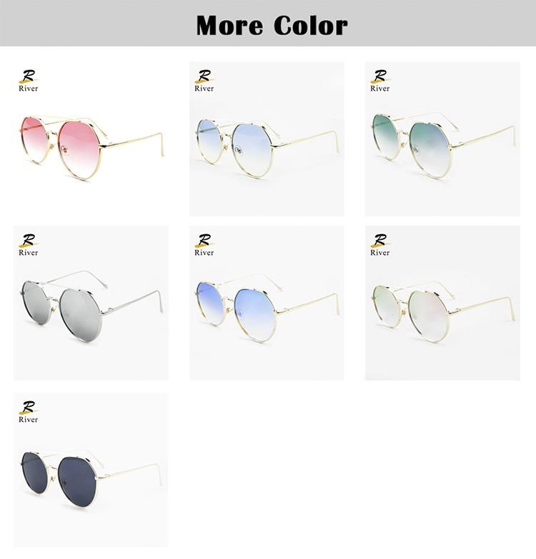 Hot Custom Logo Light Stock Top Flat Women Sunglasses