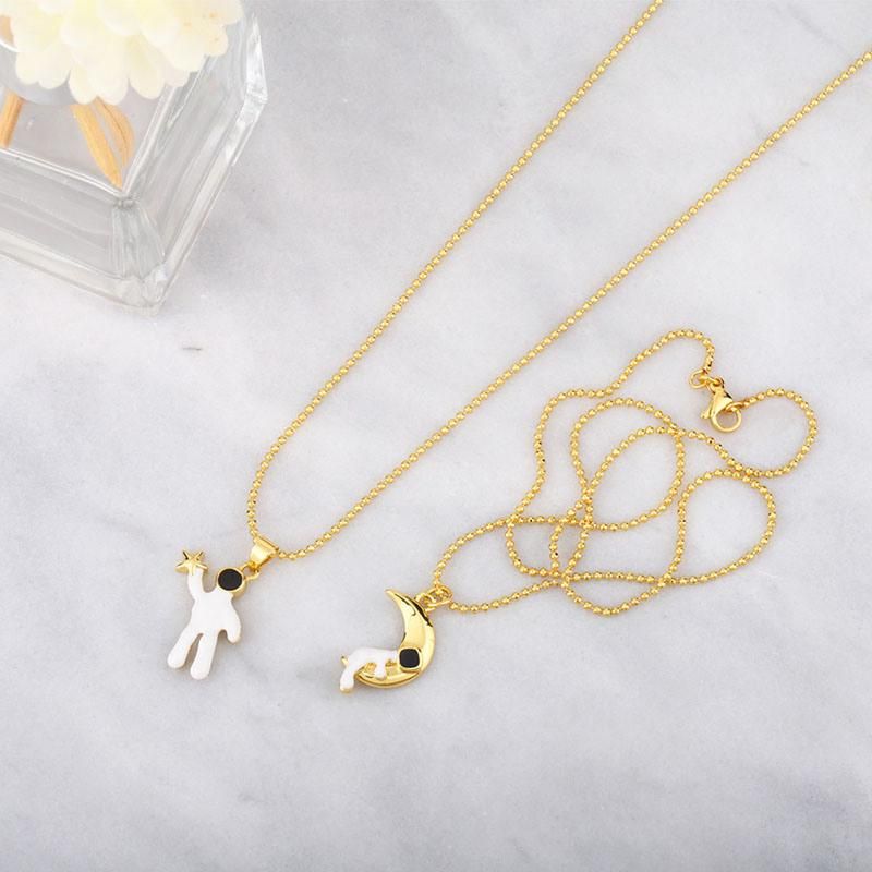 Cross-Border Hot-Selling Accessories Fashion Moon Astronaut Necklace
