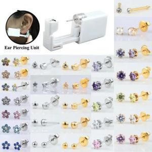 Disposable Safe No Pain Sterile Ear Stud Earring Stude Piercing Gun Piercer Tool Kit Machine Kit Earring Units Piercing Jewelry