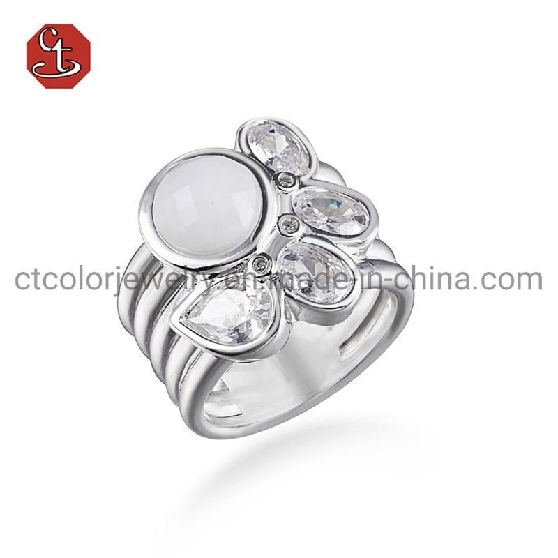 Custom Fashion jewellery  925 Silver Diamond Jewelry Ring for Women