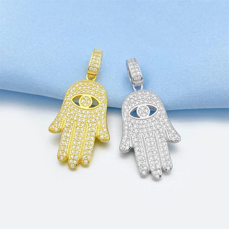 925 Sterling Silver Vvs Moissanite Diamond Eye of Evil Pendant Icy Luxury Hip Hop Bling Necklaces Fashion Jewelry
