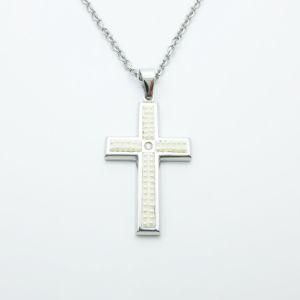 High Quality Stainless Steel Pearl Cross Necklace Jewelry