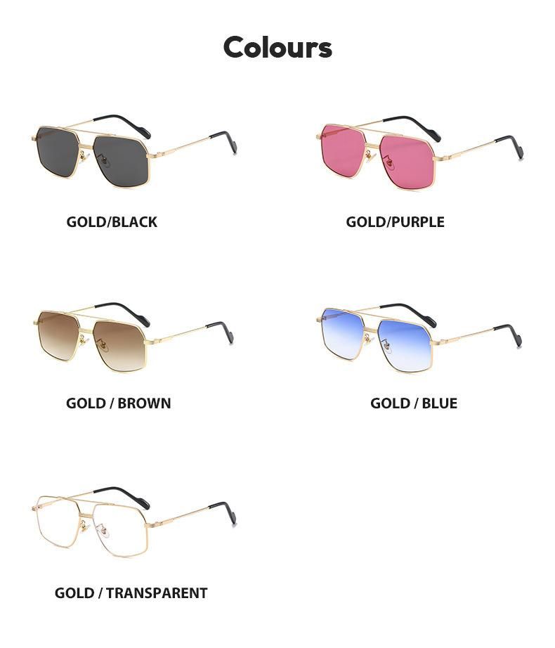 CE FDA Factory Direct High Quality OEM UV400 Fashion Pilot Custom Logo Double Bridge Designer Metal Shades Sunglasses Women