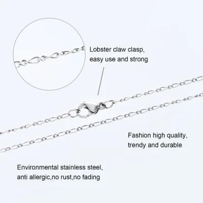 Stainless Steel Figaro Chain Long and Short for Fashion Pendant Necklace Bag Accessories Design