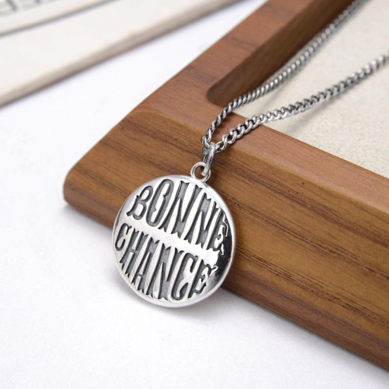 New Arrival Letter 925 Sterling Plain Silver Pendant Necklace