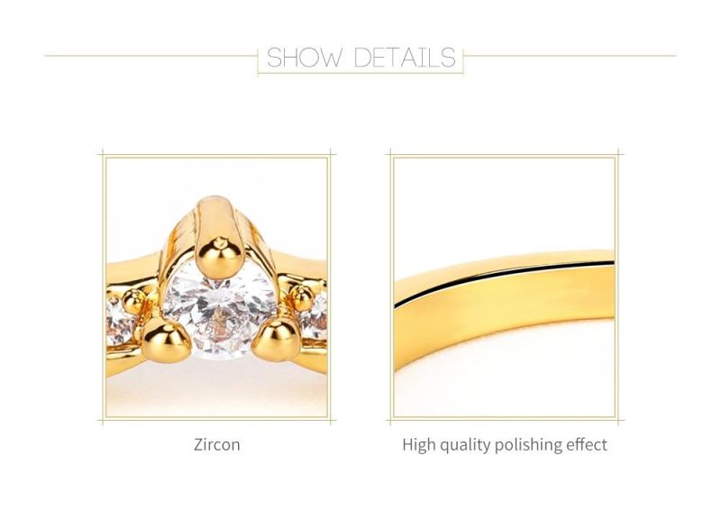 Simple Design Cubic Zirconia Brass Ring Fashion Eternity Ring