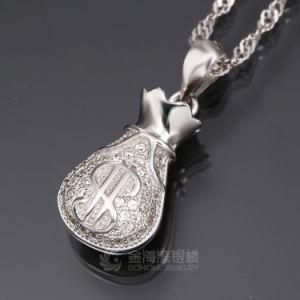 Plus Size Purse Pendant Charm in Solid Silver
