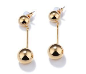 2018 New Hot Sale Silver&Gold Color Big Small Balls Stud Earrings Personalized Exaggerate Long Earrings Girl&prime;s Party Jewelry