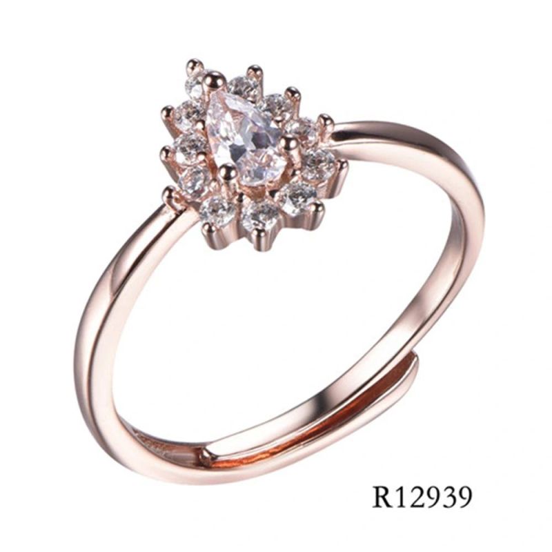 Hot Sale 925 Sterling Silver Ring Wholesale CZ Ring Delicacy Rose Gold Ring