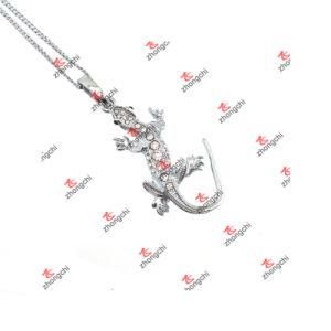 Custom Alloy Lizard Animal Charms Pendant with Chain Necklace (CPC60127)