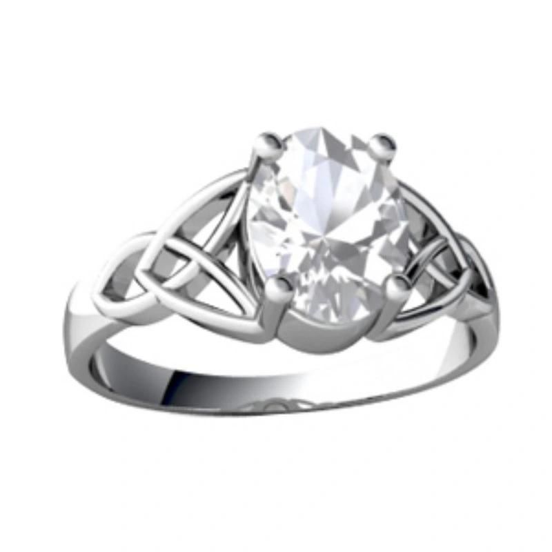 Imitation CZ Stone Three Prong Wedding Ring