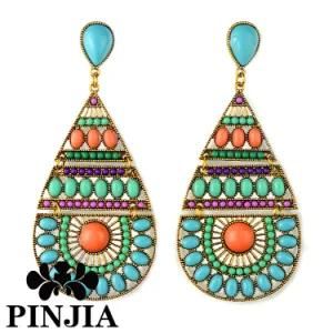 Colorful Resin Stone Hook Dropping Earring Fashion Jewellery