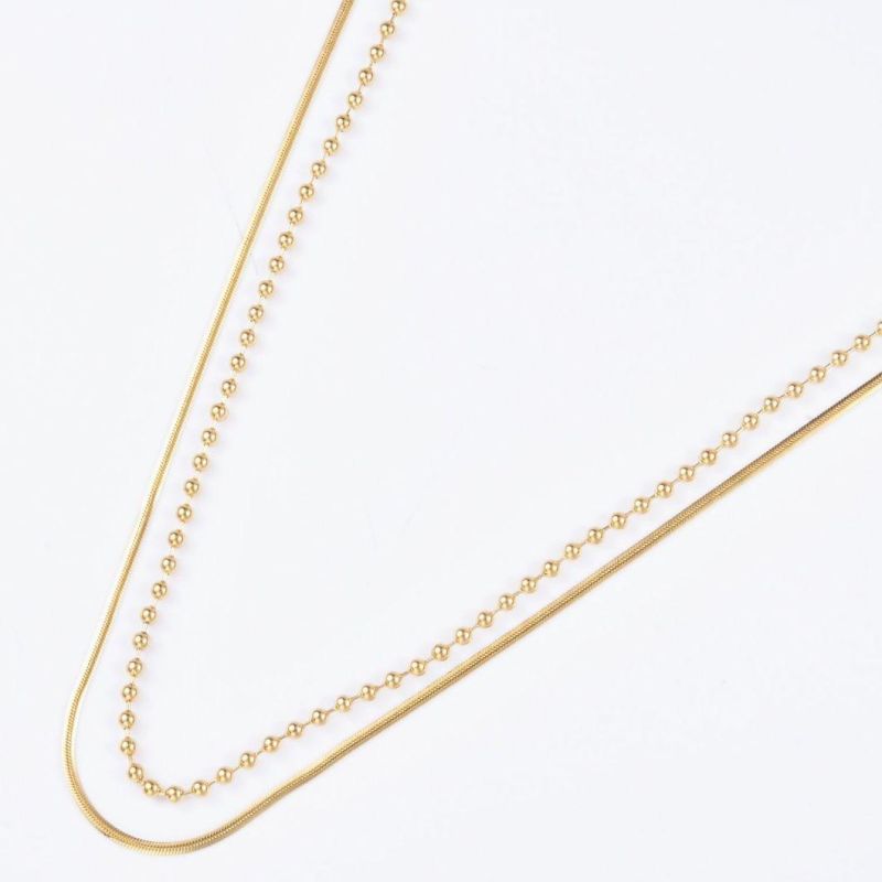 Wholesale Latest Stainless Steel Fashion Imitation Jewelry Accessories Layering Chain Necklace for Lady Jewel Making