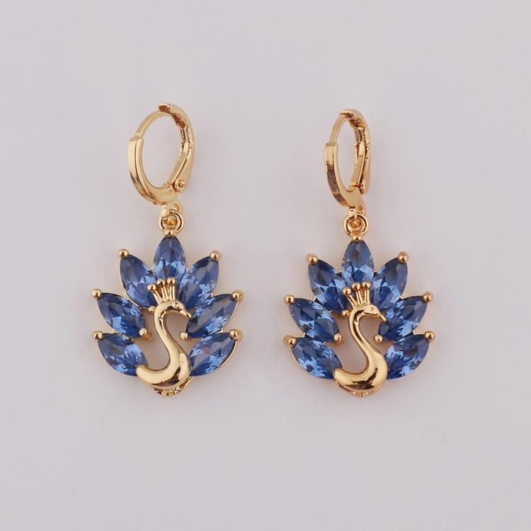 Wholesale Luxury Drop Earring Crystal 18K Gold Plated Jewelry for Women