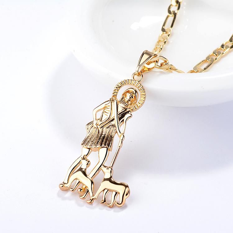 Hengdian Fashion Simple Design Religious Jewelry Gold Plated Cross Chain Necklace